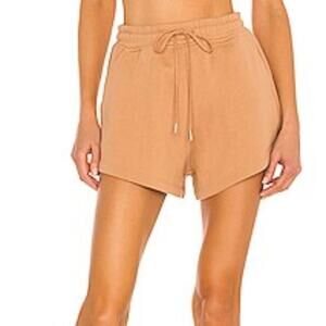 Jonathon Simkhai Evie Tan High Rise Sweat Shorts Size Medium 100% Organic Cotton